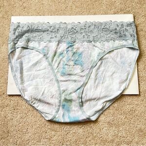 New Victoria’s Secret Blue Tie Dye Lace Waist High Leg Bikini Brief Panties XL